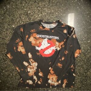 MAD Engine Ghostbusters Tie-Dye Long Sleeve Tee - Black & Orange